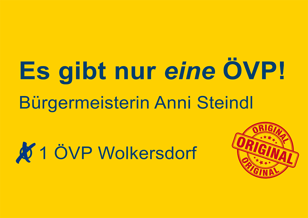 Wahlsujet ÖVP Wolkersdorf Bürgermeisterin Anni Steindl
